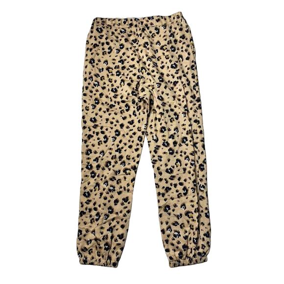 Love Fire Pull On Lounge Jogger Pants Size Medium Tan Animal Print NWT - Picture 2 of 5